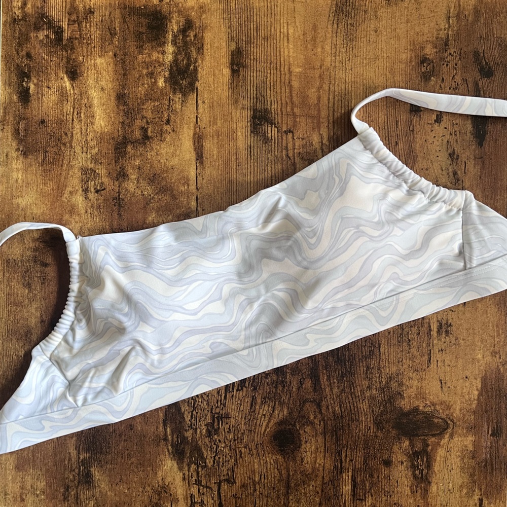 Abercrombie Curve Love Straight Neck Swim Top Small